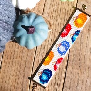 Handmade Colorful Pumpkin seed bead bracelet